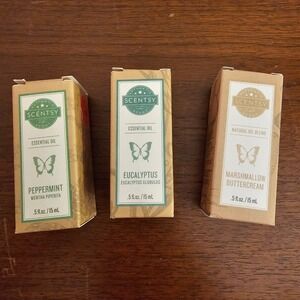 Scentsy Essential Oil Peppermint Eucalyptus Marshmallow Buttercream Set 3 15 mL